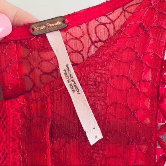 Free People Wherever You Go Red Mini Dress - Picture 7 of 7